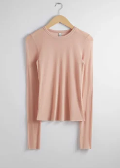 & Other Stories Tops | Fitted Mulberry Silk Top