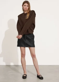 & Other Stories Tops | Fitted Pleated-Shoulder Sweatshirt