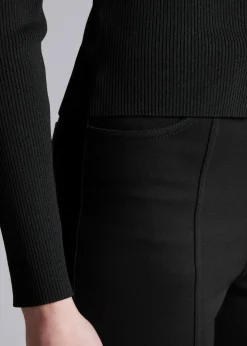 & Other Stories Pants | Flared Jersey Trousers Black