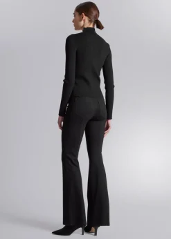 & Other Stories Pants | Flared Jersey Trousers Black