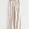 & Other Stories Pants | Flared Linen Trousers Cream