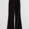 & Other Stories Pants | Flared Velvet Trousers Black