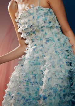 & Other Stories Dresses | Floral-Appliqué Midi Dress Green/Blue
