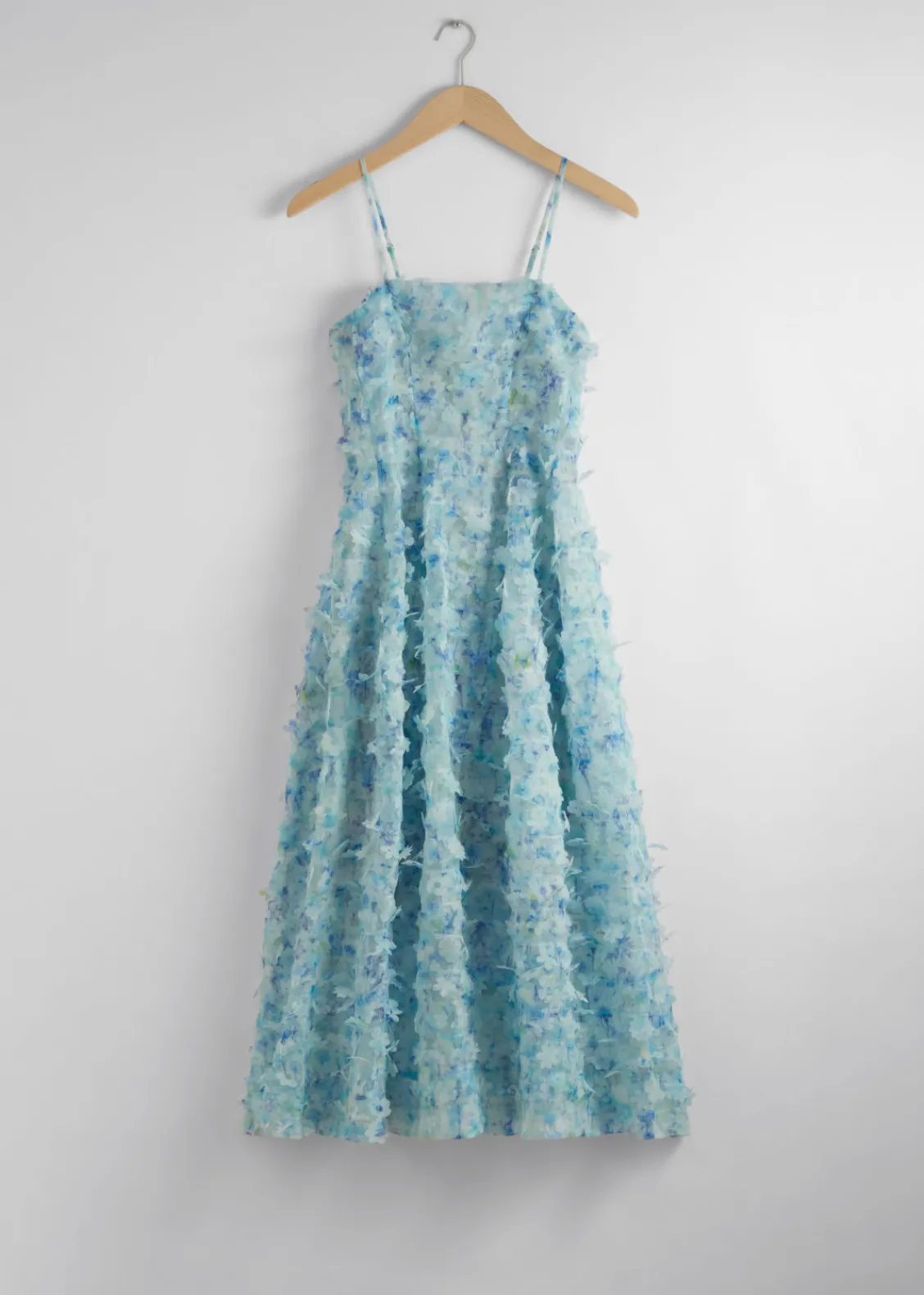 & Other Stories Dresses | Floral-Appliqué Midi Dress Green/Blue