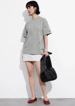 & Other Stories Tops | Floral-Appliqué T-Shirt