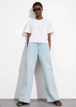 & Other Stories Tops | Floral-Appliqué T-Shirt