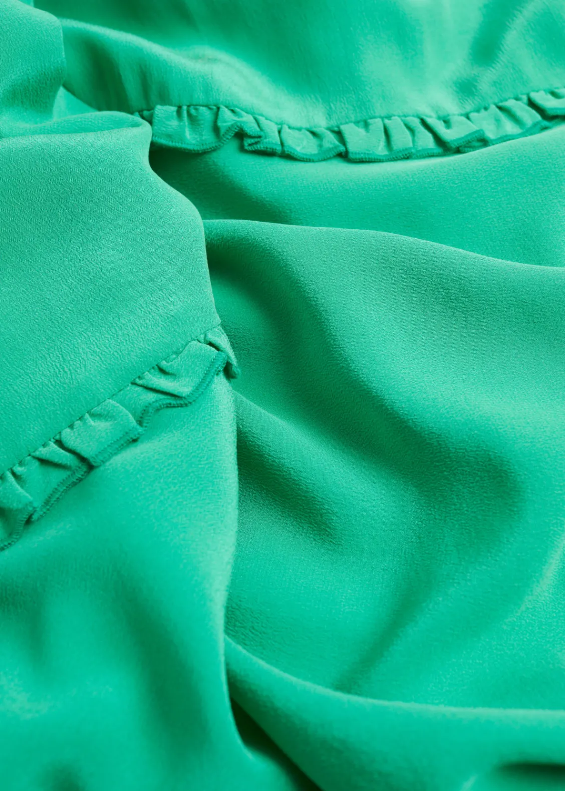& Other Stories Dresses | Fluid-Fit Wide Sleeve Silk Dress Bright Green
