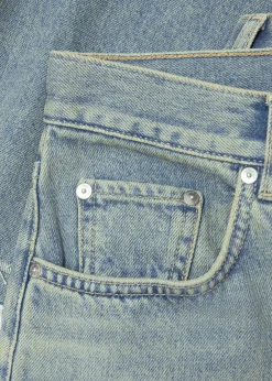 & Other Stories Skirts | Front-Slit Denim Midi Skirt Faded Blue