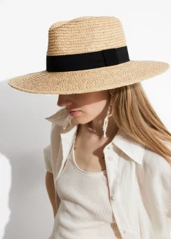 & Other Stories Hats | Swimwear | Grosgrain-Trimmed Straw Hat Natural Straw