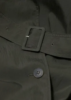 & Other Stories Outerwear | High-Collar Trench Coat Green