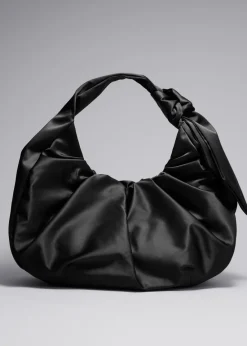 & Other Stories Shoulder Bags | Large Satin Shoulder Bag Black