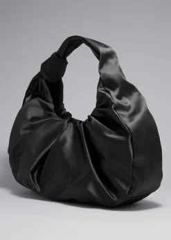& Other Stories Shoulder Bags | Large Satin Shoulder Bag Black