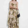& Other Stories Dresses | Layered Strappy Midi Dress Floral Print