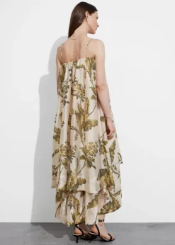 & Other Stories Dresses | Layered Strappy Midi Dress Floral Print