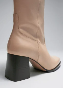 & Other Stories Boots | Leather Knee Boots Beige