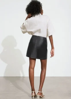 & Other Stories Skirts | Leather Mini Skirt Black