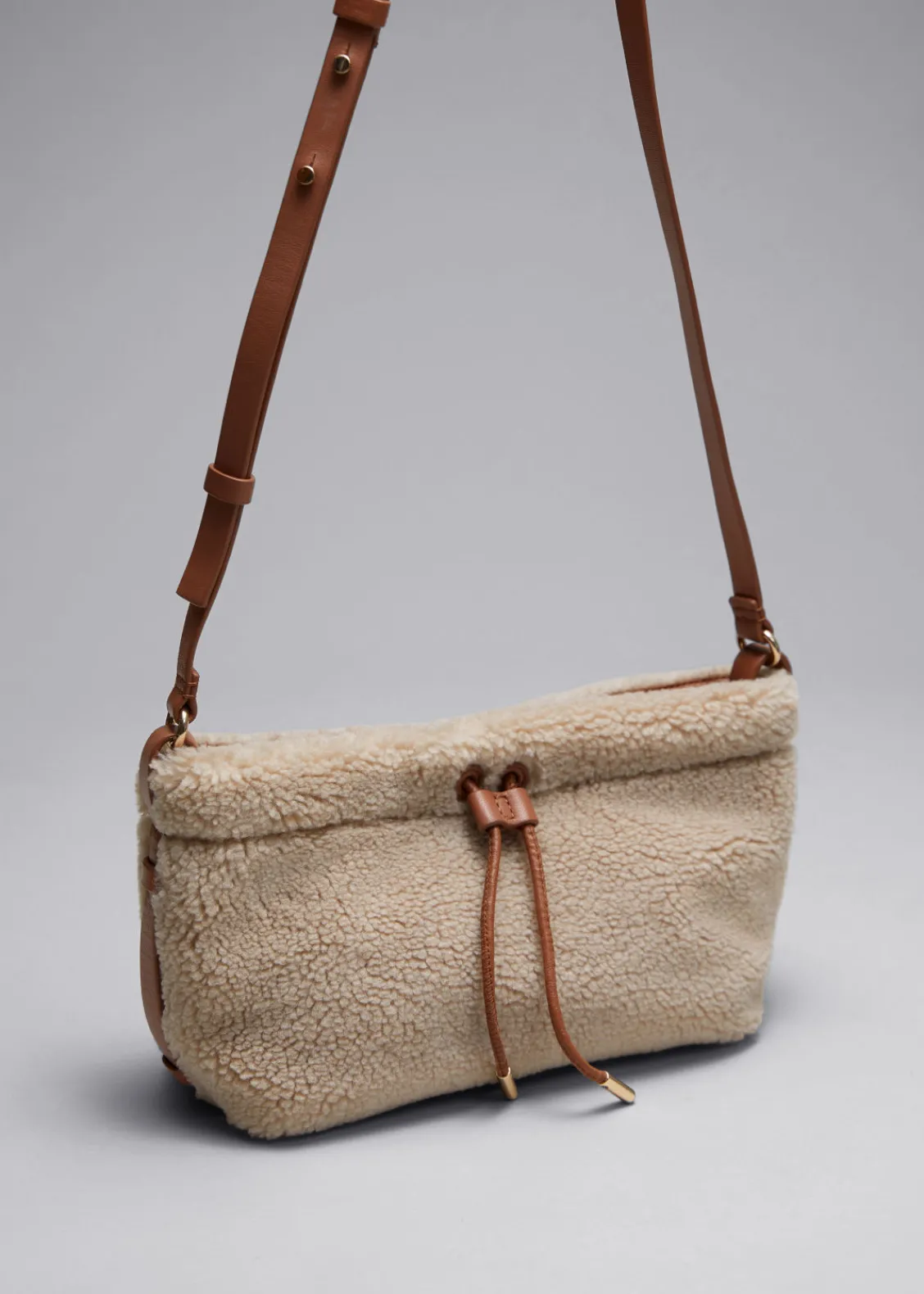 & Other Stories Shoulder Bags | Leather-Trimmed Pile Bag Beige
