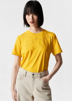 & Other Stories Tops | Lemon Embroidery T-Shirt Yellow