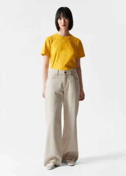 & Other Stories Tops | Lemon Embroidery T-Shirt Yellow