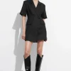 & Other Stories Dresses | Linen Blazer Mini Dress Black
