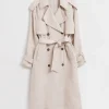 & Other Stories Outerwear | Linen Trench Coat Natural Beige