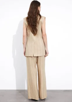 & Other Stories Sets & Suits | Blazers & Vests | Linen-Blend Blazer Vest Beige Pinstripe