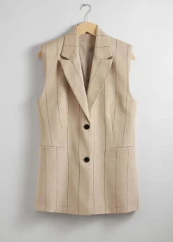 & Other Stories Sets & Suits | Blazers & Vests | Linen-Blend Blazer Vest Beige Pinstripe