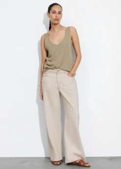 & Other Stories Tops | Linen-Blend Tank Top Beige