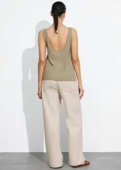 & Other Stories Tops | Linen-Blend Tank Top Beige
