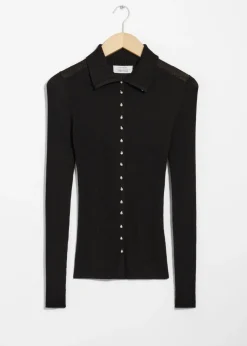 & Other Stories Sweaters & Knits | Merino-Blend Ladybug Cardigan Black