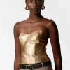 & Other Stories Lingerie | Sets & Suits | Metallic Leather Bustier Gold