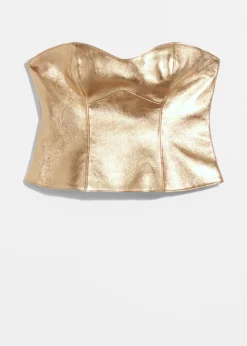 & Other Stories Lingerie | Sets & Suits | Metallic Leather Bustier Gold
