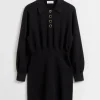 & Other Stories Dresses | Sweaters & Knits | Mini Knitted Polo Dress Black