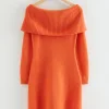 & Other Stories Dresses | Sweaters & Knits | Off-Shoulder Wool Mini Dress Orange