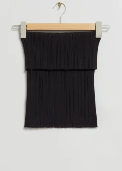 & Other Stories Tops | Sweaters & Knits | Off-The-Shoulder Knitted Tube Top Black