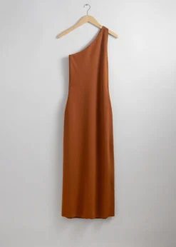 & Other Stories Dresses | Sweaters & Knits | One-Shoulder Midi Dress Brown