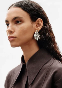 & Other Stories Earrings | Organic-Shape Stud Earrings Silver