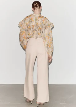 & Other Stories Blouses & Shirts | Oversized Frill Blouse Orange/Green/Pink