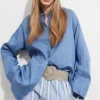 & Other Stories Swimwear | Blouses & Shirts | Oversized Linen Shirt Blue