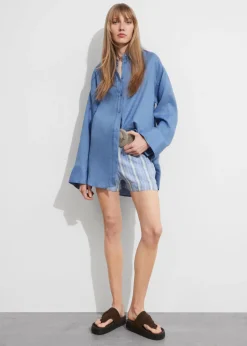 & Other Stories Swimwear | Blouses & Shirts | Oversized Linen Shirt Blue
