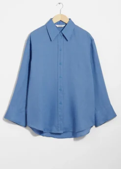 & Other Stories Swimwear | Blouses & Shirts | Oversized Linen Shirt Blue