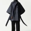 & Other Stories Outerwear | Oversized Trenchcoat Cape Navy