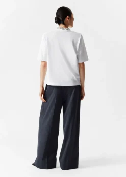 & Other Stories Tops | Padded-Shoulder Cotton T-Shirt