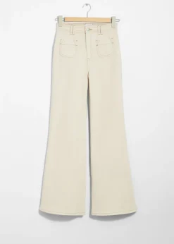 & Other Stories Jeans | Patch-Pocket Bootcut Jeans Cream