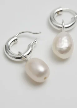 & Other Stories Earrings | Pearl Charm Sterling Earrings Silver