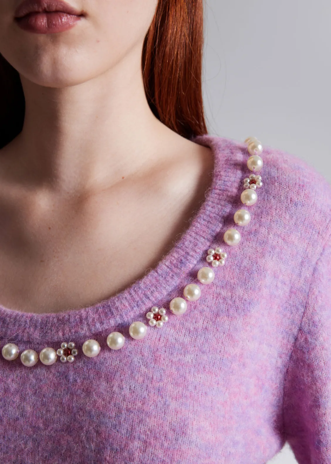 & Other Stories Sweaters & Knits | Pearl-Beaded Knit Sweater Lilac