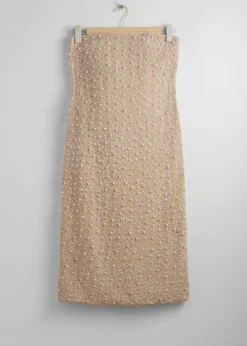 & Other Stories Dresses | Pearl-Embellished Midi Dress Beige