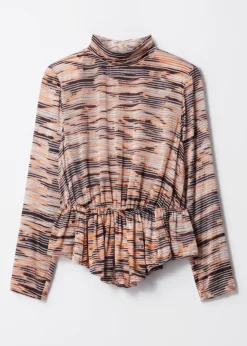 & Other Stories Tops | Peplum Top Gold/Black Stripes