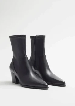 & Other Stories Boots | Pointed Leather Boots Black