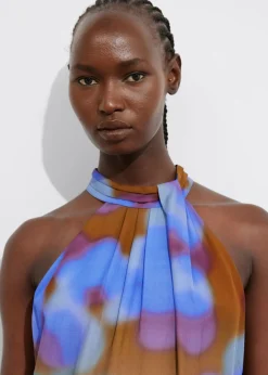 & Other Stories Dresses | Printed Halterneck Maxi Dress Blue Print